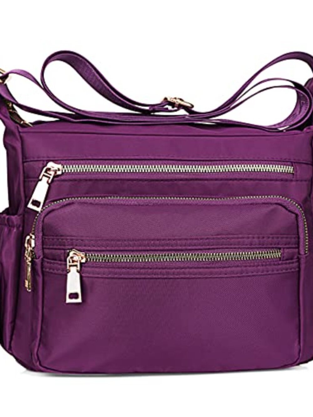 Water Resistant Nylon Crossbody Bag Waterproof Messenger Multi Pockets